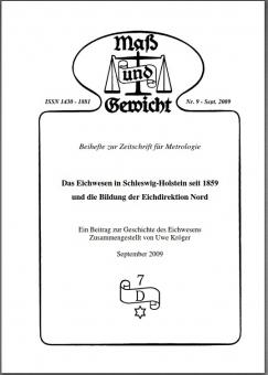 Sonderheft Nr. 9, Das Eichwesen in Schleswig-Holstein seit 1859. Download - herunterladbare Datei (Pdf) 